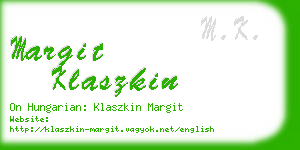 margit klaszkin business card